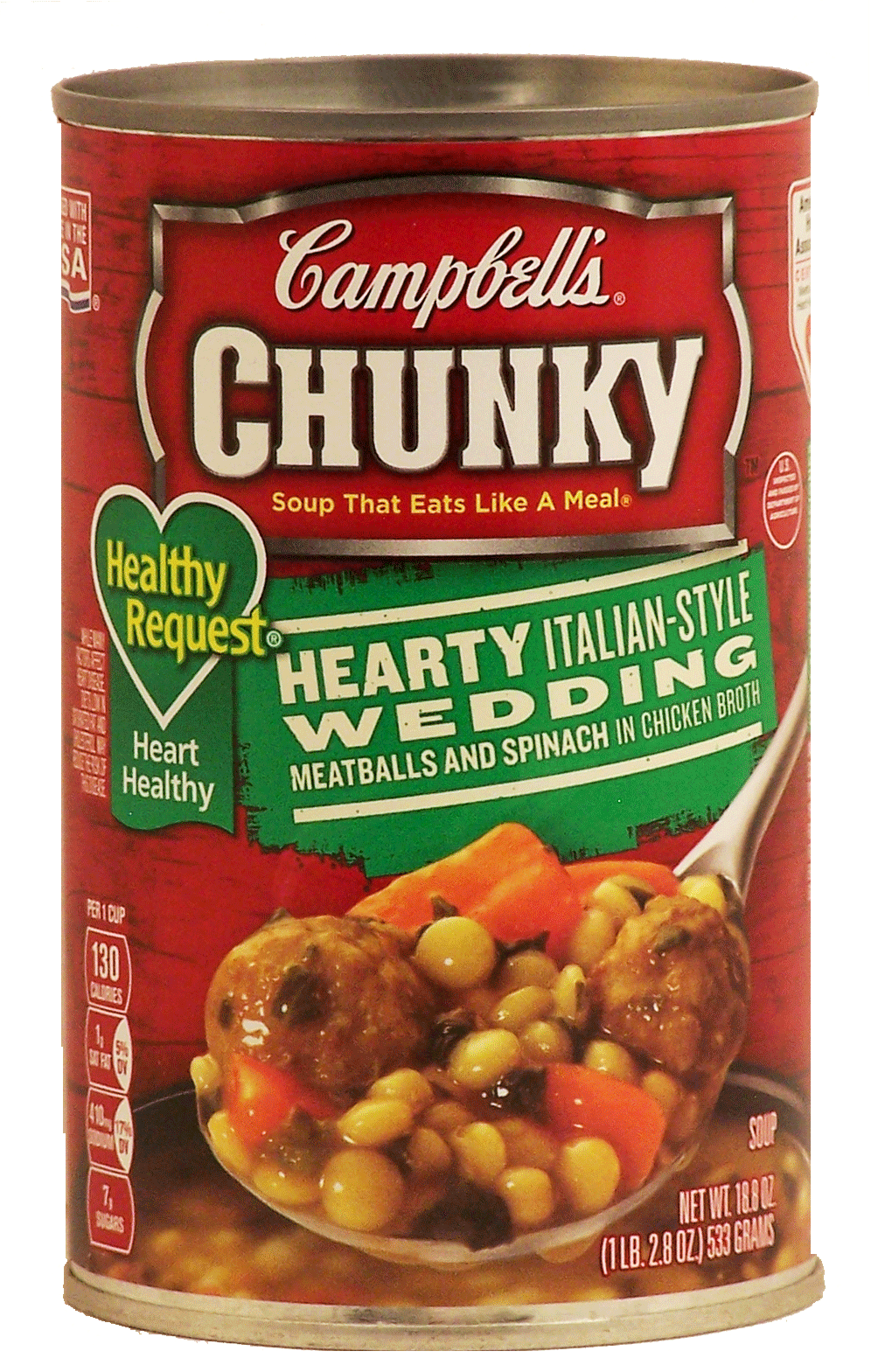 Campbell's Chunky Healthy Request; hearty italian-style wedding, meatballs and spinach in chicken broth Full-Size Picture